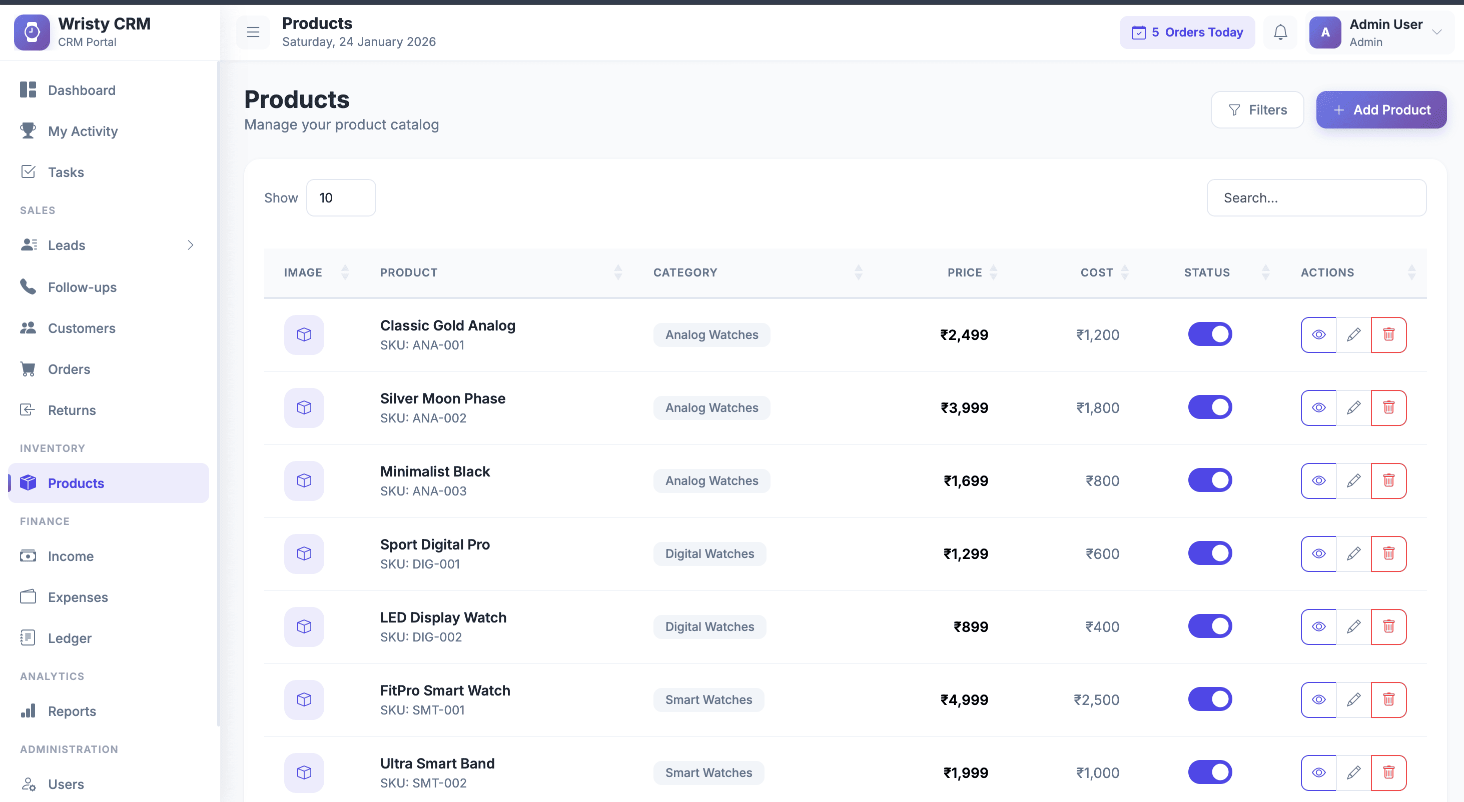 🛍️ Product & Inventory Module