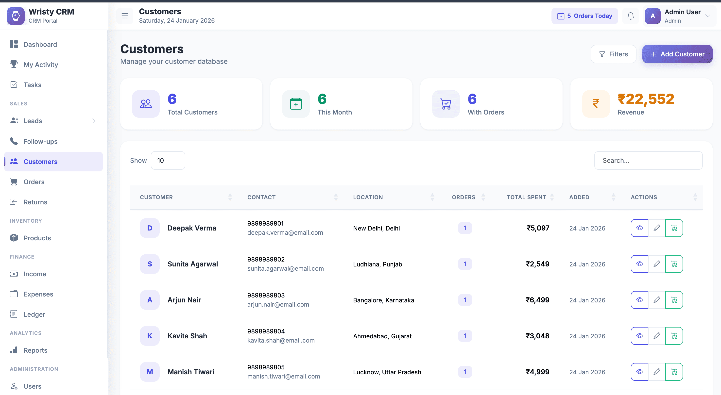 👥 Customer Management Module