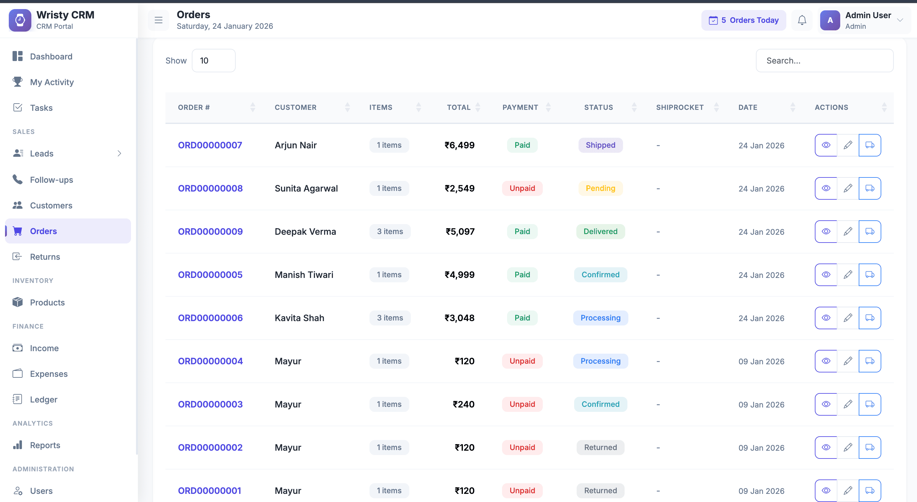 📦 Order Management Module