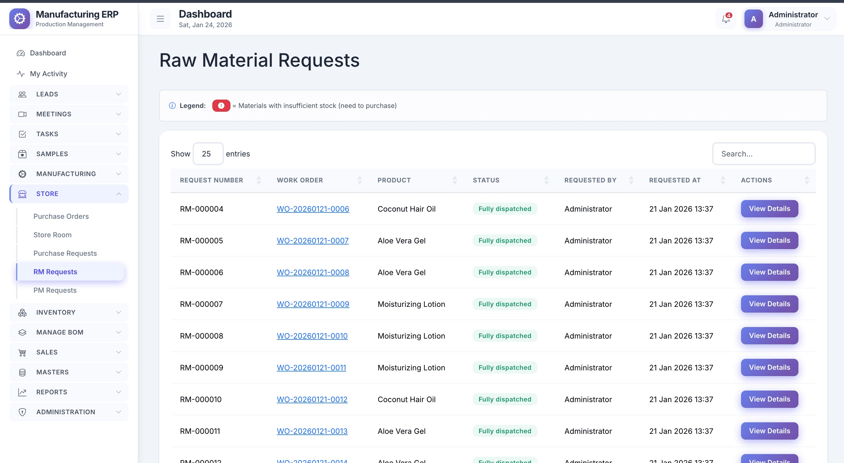 📦 Inventory Management — view 1