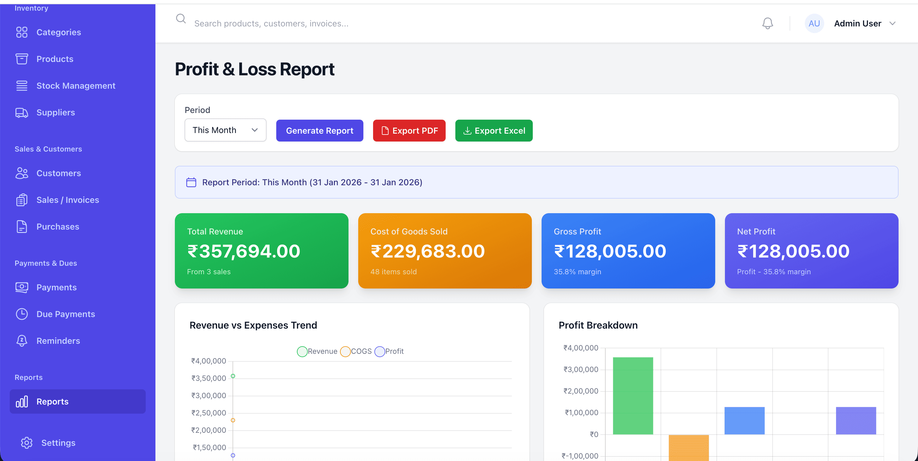 📈 Profit & Loss Reports