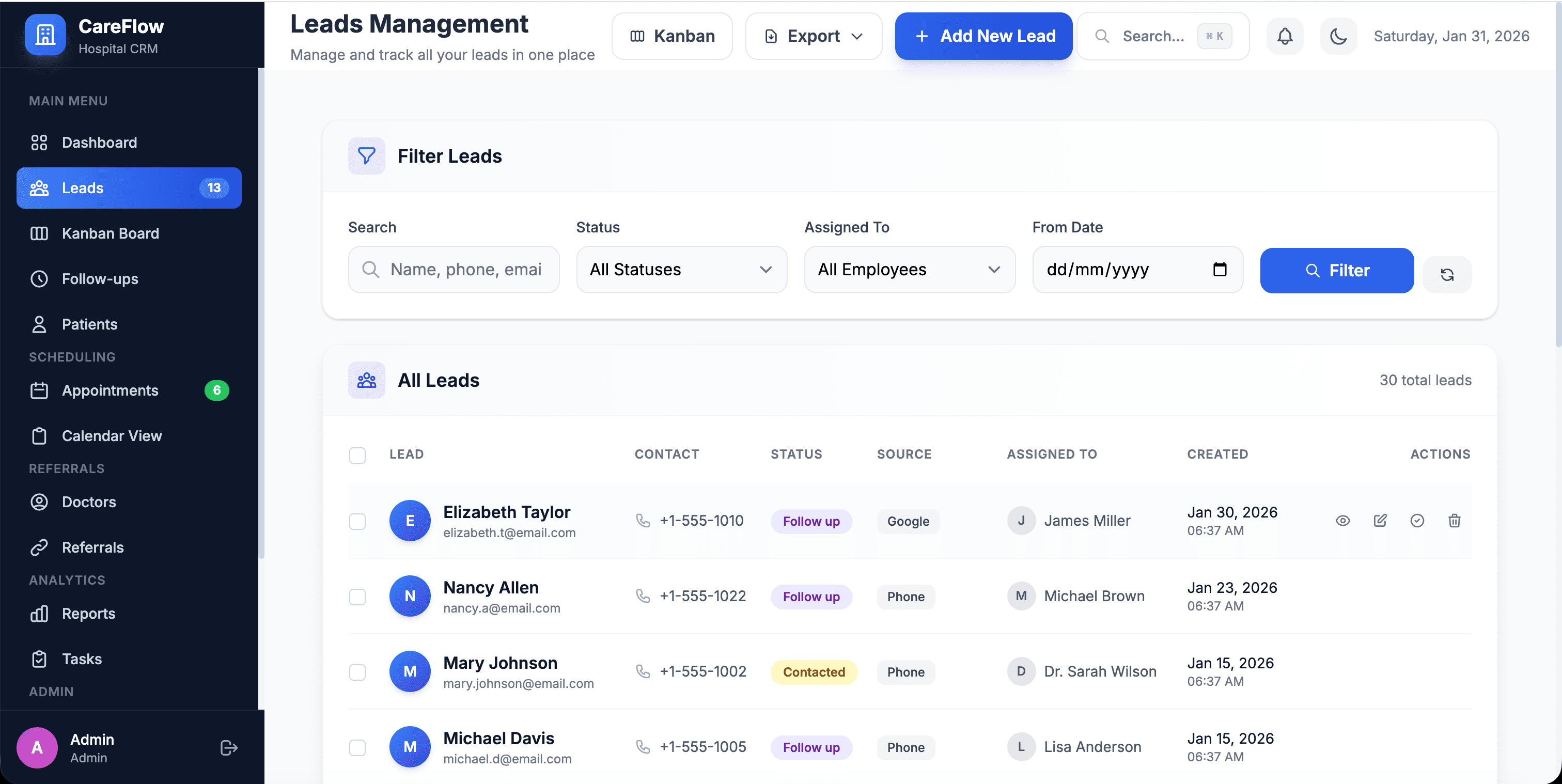 📋 Leads Management