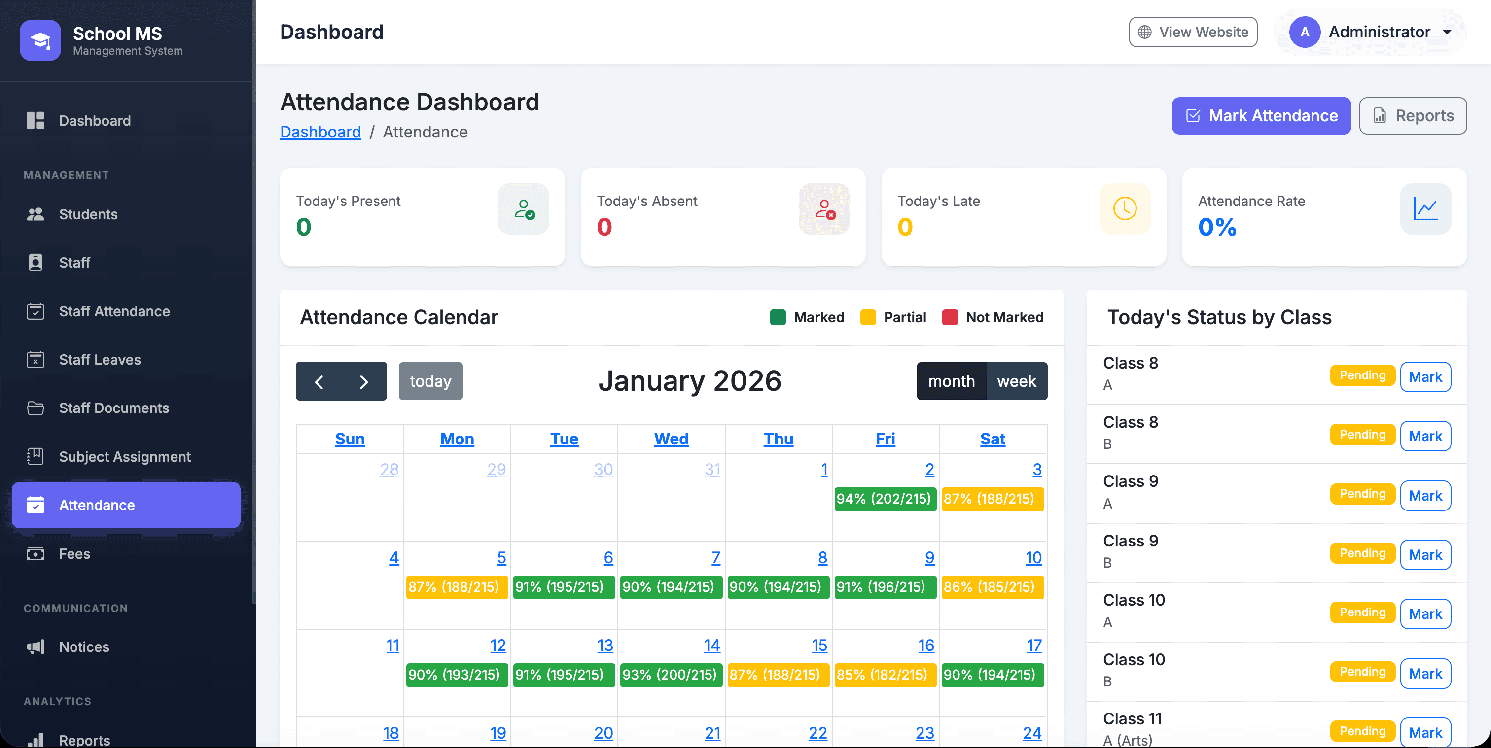 📅 Attendance Dashboard