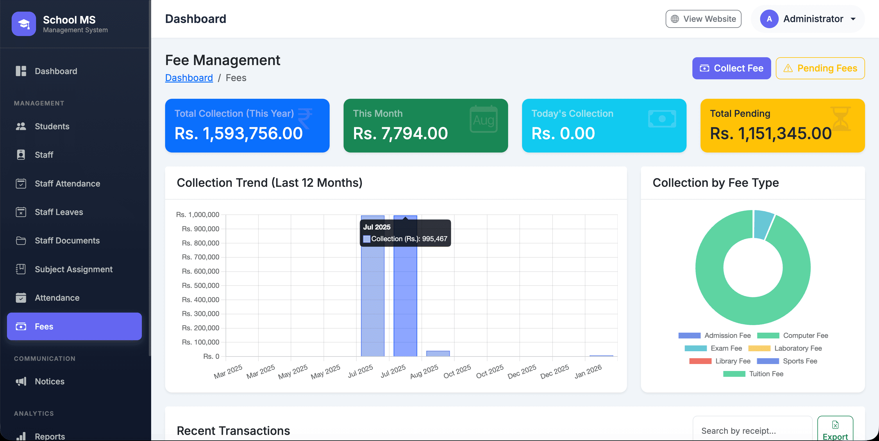 💰 Fees Management